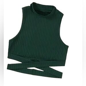 NWOT. Emerald Crop Top - Solid Ribbed Summer Women's top. STILL IN PACKAGING